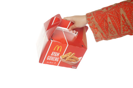 Shah Alam, Malaysia - 1 November 2019, McDonalds Packaging isolated on a White backgroundのeditorial素材