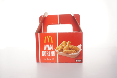 Shah Alam, Malaysia - 1 November 2019, McDonalds Packaging isolated on a White backgroundのeditorial素材