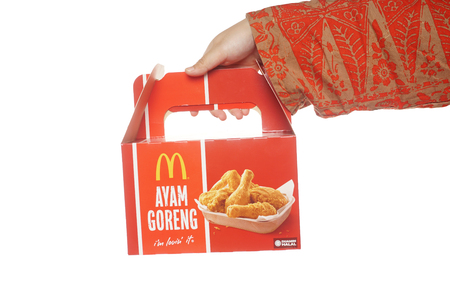 Shah Alam, Malaysia - 1 November 2019, McDonalds Packaging isolated on a White backgroundのeditorial素材