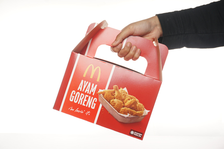 Shah Alam, Malaysia - 1 November 2019, McDonalds Packaging isolated on a White backgroundのeditorial素材