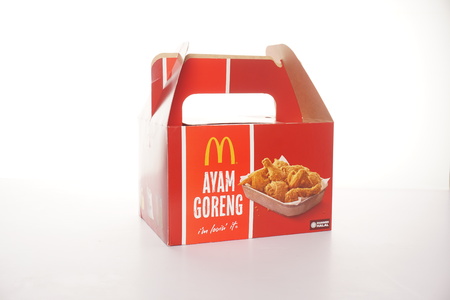 Shah Alam, Malaysia - 1 November 2019, McDonalds Packaging isolated on a White backgroundのeditorial素材