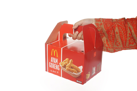 Shah Alam, Malaysia - 1 November 2019, McDonalds Packaging isolated on a White backgroundのeditorial素材