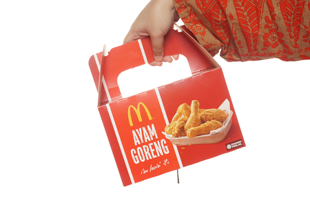Shah Alam, Malaysia - 1 November 2019, McDonalds Packaging isolated on a White backgroundのeditorial素材