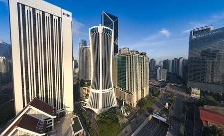 kuala lumpur, malaysia - 10 december 2019. tabung haji tower malaysia aerial shotのeditorial素材