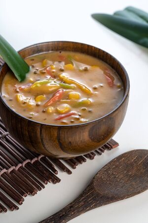 traditional malay bubur chacha with saguの写真素材