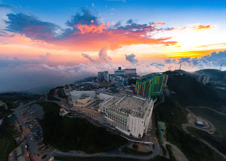 Malaysia Genting Highland with sunset and dramatic cloud city above the cloudのeditorial素材