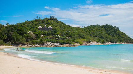 sea surf on a tropical island at sunny day