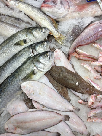 Fresh fish sold at a fish market in Istanbul, Turkeyの素材