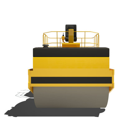 Yellow asphalt roller isolated on white. Ready to use illustration.