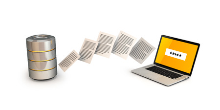 Data Transfer From Servet To Computer Illustration - Isolatedの写真素材