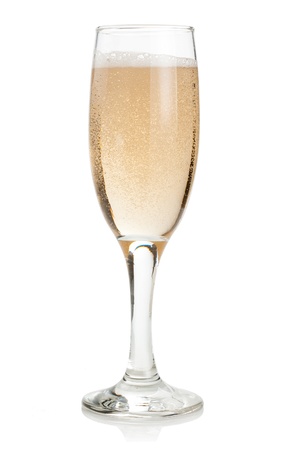 Glass of Champagne Isolated on white backgroundの写真素材