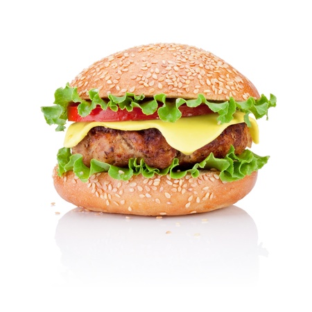 Hamburger isolated on white backgroundの写真素材