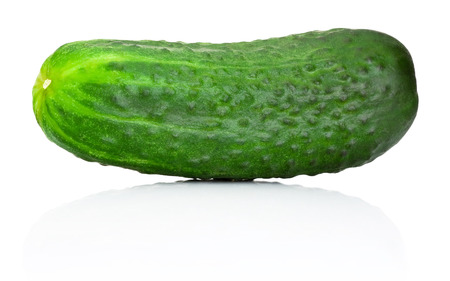 Fresh cucumber isolated on white backgroundの写真素材