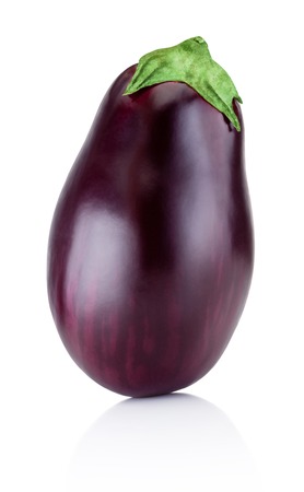 One brinjal isolated on white backgroundの写真素材