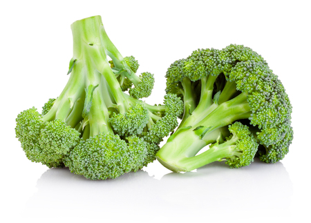 Fresh broccoli isolated on white backgroundの写真素材