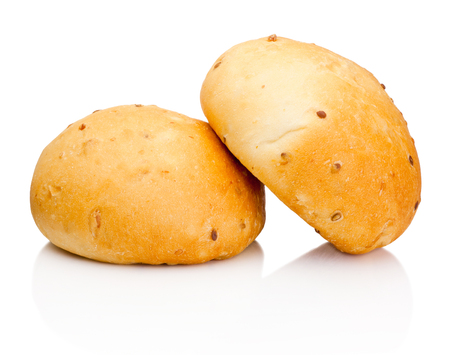 Two sandwich bun isolated on white backgroundの写真素材