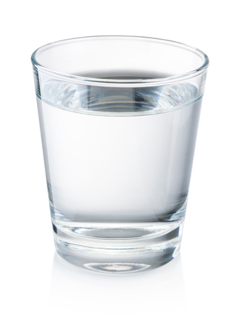 Glass of Water isolated on a white backgroundの写真素材