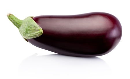 Fresh eggplant isolated on a white backgroundの写真素材