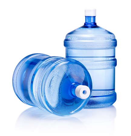 Two big bottle of water isolated on a white backgroundの写真素材