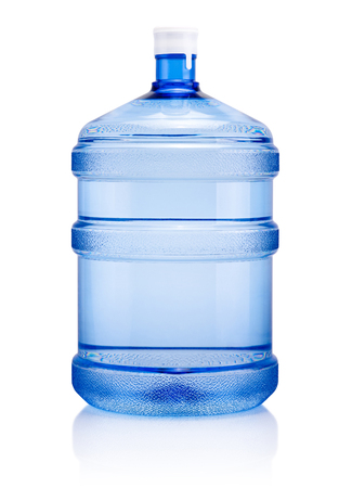 Big plastic bottle drinking water isolated on a white backgroundの写真素材