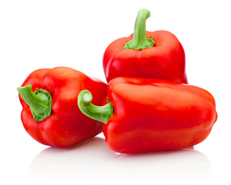 Red pepper isolated on a white backgroundの写真素材