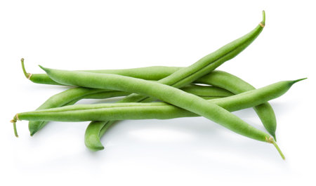 Green string beans isolated on a white background