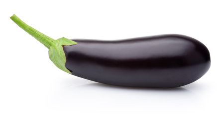 Fresh eggplant vegetable isolated on a white backgroundの写真素材