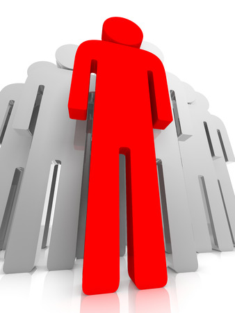 business Team leader showing the way isolated on a white backgroundの写真素材