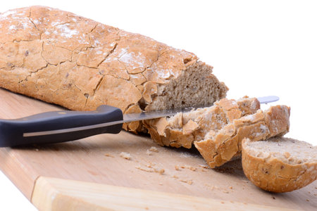 A loaf of bread and breadknife