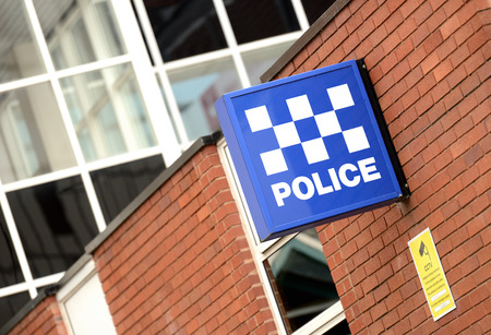 A Police Station Sign の写真素材