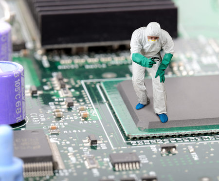 IT engineer diagnosing a problem