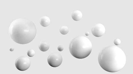 high gloss white balls graphic on a isolated white backgroundの写真素材