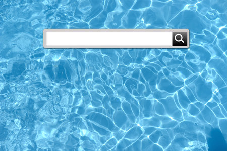 Vacation search bar on water background