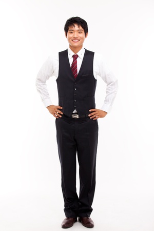 Young Asian business man isolated on white background の写真素材