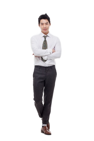 Young Asian business man isolated on white background.の写真素材