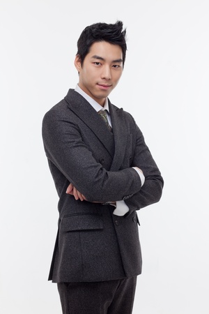 Asian young business man isolated on white background.の写真素材