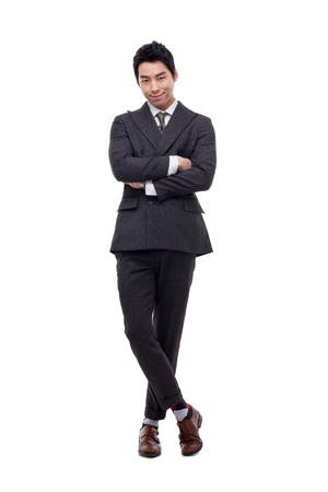 Young Asian business man isolated on white background.の写真素材
