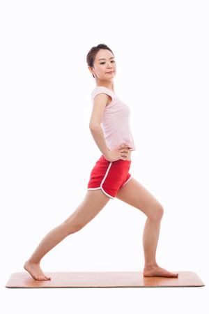 Young Asian woman exercise with dubbbellの写真素材