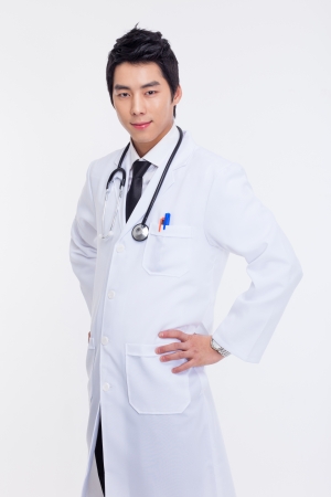 Young Asian doctor isolated on white background  の写真素材