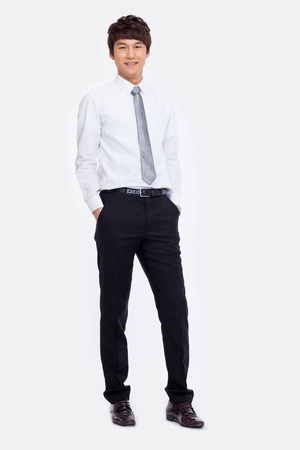 Young Asian business man isolated on white background.の写真素材