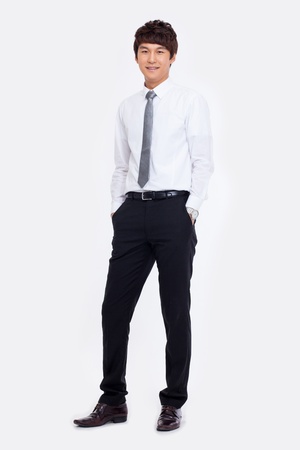 Young Asian business man isolated on white background.の写真素材