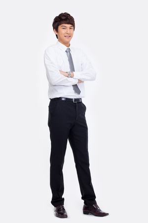 Young Asian business man isolated on white background.の写真素材