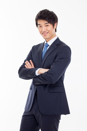 Asian young business man isolated on white background.の写真素材