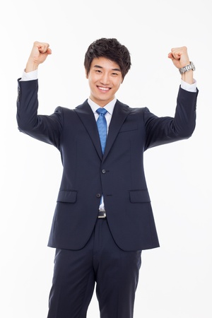 Successful business man isolated on white background.の写真素材