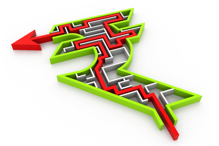 Maze puzzle solvedの写真素材