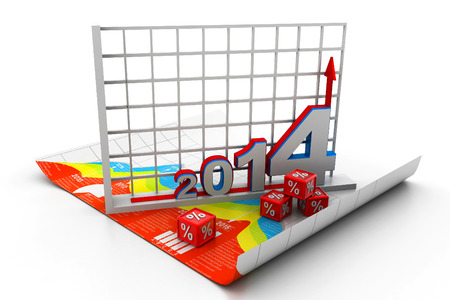Business report and chart on 2014の写真素材