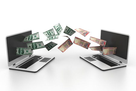 Online money exchangeの写真素材