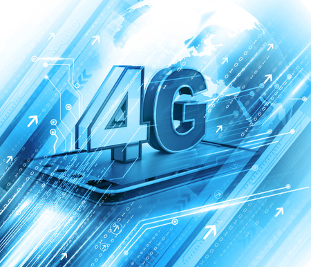 Digital illustration of 4g tablet pcの写真素材