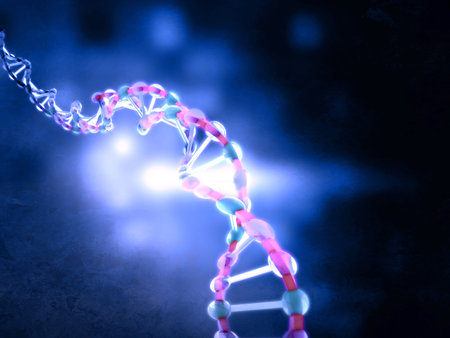 Digital illustration of dnaの写真素材