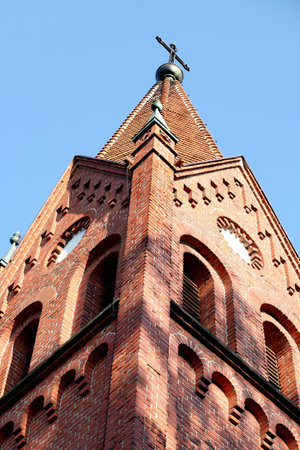 The church built in the Neo-Gothic style in the nineteenth age in town Paslekの写真素材